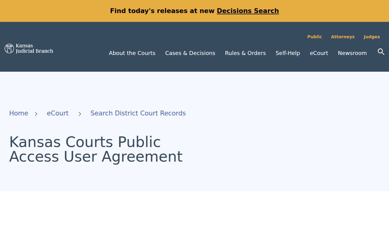 Kearny County case search public access agreement