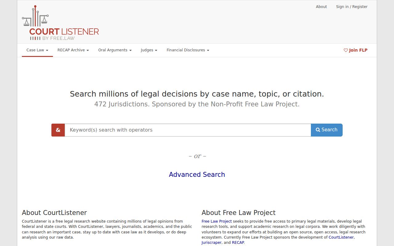 CourtListener RECAP public federal court document collection